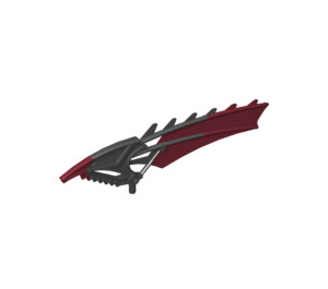 LEGO Black Antroz Serrated Wing with Dark Red Piping (60920)