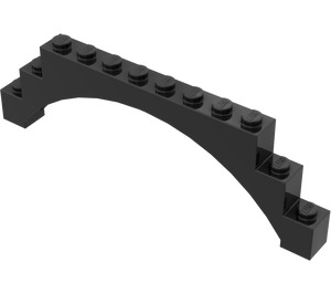 LEGO Schwarz Bogen 1 x 12 x 3 mit erhöhtem Bogen und 5 Kreuzstützen (18838 / 30938)