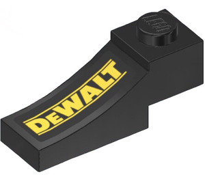 LEGO Zwart Boog 1 x 3 Omgekeerd met ‘DEWALT’ (Rechts) Sticker (70681)