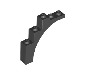 LEGO Negro Arco 1 x 5 x 4 Arco irregular, parte inferior reforzada (76768)