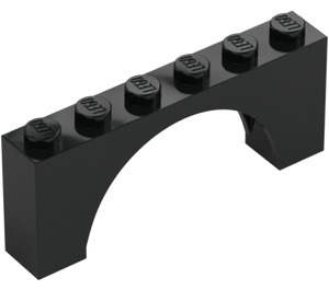 LEGO Black Arch 1 x 6 x 2 Medium Thickness Top (15254)