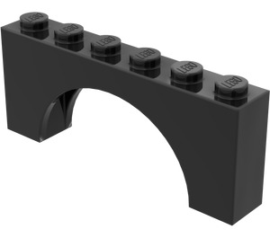 LEGO Sort Hvælving 1 x 6 x 2 Tyk top og forstærket underside (3307)