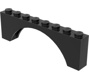 LEGO Black Arch 1 x 8 x 2 Thick Top and Reinforced Underside (3308)