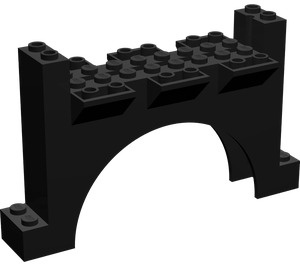 LEGO Black Arch 2 x 12 x 6 Wall with Slopes (30272)