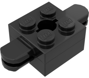 LEGO Schwarz Arm Backstein 2 x 2 Arm Halter mit Loch und 2 Arme