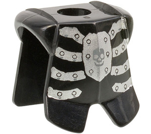 LEGO Black Armor Breastplate with Leg Protection with Silver Skull and Rivets (2587 / 59642)