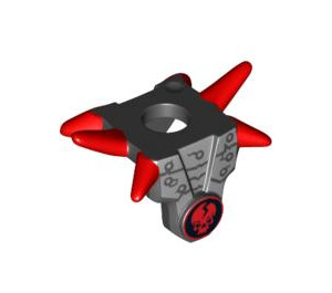 LEGO Noir Armure avec Épaule Pointes avec Rouge Crâne et Rouge Pointes (93056 / 94071)