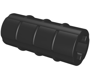LEGO Black Axle Connector (Ridged with '+' Hole)