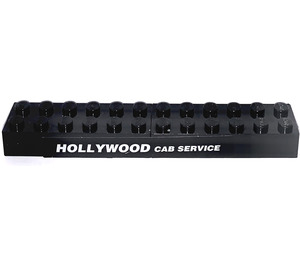 LEGO Schwarz Backstein 2 x 6 mit Stickered Assembly „Hollywood Cab Service“ over 2x 2456