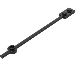 LEGO Black Bar 1 x 12 with 1 x 2 Plate / 1 x 1 Round Plate (Solid 1 x 2 Studs) (42445 / 49546)