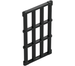 LEGO Sort Bar 1 x 4 x 6 med Grille Vindue (92589)