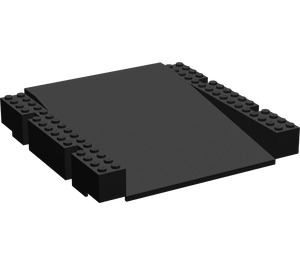 LEGO Zwart Grondplaat Platform 16 x 16 x 2.3 Ramp (2642)