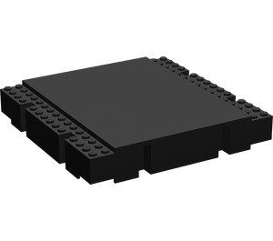 LEGO Black Baseplate Platform 16 x 16 x 2.3 Straight (2617)