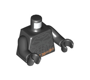 LEGO Schwarz Batman Torso mit Outlined Logo und Kupfer Gürtel (973 / 76382)