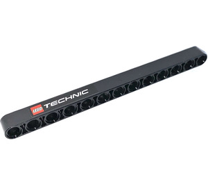 LEGO Black Beam 13 with 'LEGO' Logo and 'TECHNIC' on the Left Sticker (41239)