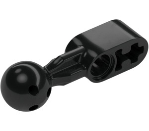 LEGO Black Beam 2 with Straight Ball Joint (1 Hole in Ball) (64276)