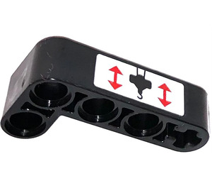 LEGO Black Beam 2 x 4 Bent 90 Degrees, 2 and 4 holes with Instruction Hook Sticker (32140)