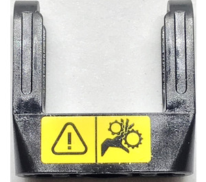 LEGO Noir Faisceau 3 avec Essieu des trous sur Ends et Fourchette avec warning sign Modèle Autocollant (49137)