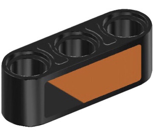 LEGO Black Beam 3 with Orange Shape (Left) Sticker (32523)