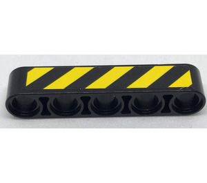 LEGO Black Beam 5 with Danger Stripes - Right Sticker (32316)
