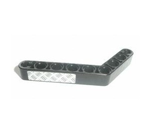 LEGO Black Beam Bent 53 Degrees, 4 and 6 Holes with Checker Plate Sticker (6629)