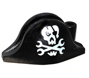 LEGO Black Bicorne Pirate Hat with Skull and Eyepatch (2528)