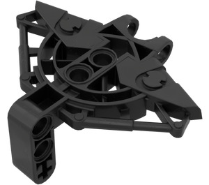 LEGO Black Bionicle Connector Block 3 x 7 x 6 with Ball Socket and Five Pin Holes (47331)