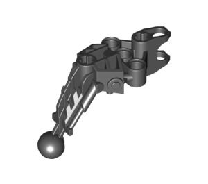 LEGO Black Bionicle Toa Arm / Leg with Joint, Ball Cup, and Ridges (60900)