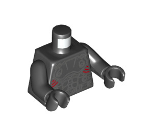 LEGO Zwart Zwart Manta met Zwart Helm Minifiguur Torso (973 / 76382)