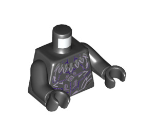 LEGO Sort Sort Panther med Lilla og Lavendel Highlights Minifig Torso (973 / 76382)