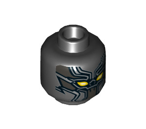 LEGO Black Black Panther with Yellow Eyes Minifigure Head (Recessed Solid Stud) (3626 / 26070)