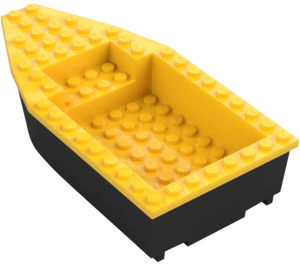 LEGO Zwart Boot 8 x 16 x 3 met Geel Top (28925)