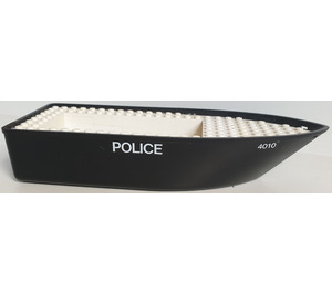 LEGO Black Boat Hull 25 x 10 x 4 1/3 with '4010' and 'Police' Sticker