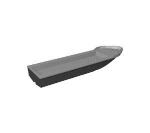 LEGO Black Boat Hull with Medium Stone Gray Top (54100 / 54779)