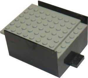 LEGO Zwart Boot Sectie Middle 6 x 8 x 3 & 1/3 met Grijs Deck