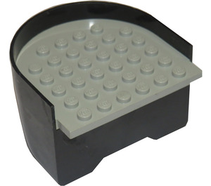 LEGO Noir Boat Section Stern 6 x 6 x 3 & 1/3 avec grise Deck