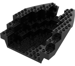 LEGO Black Boat Stern 12 x 14 x 5 & 1/3 Hull Inside (6053)