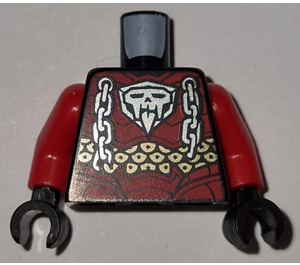 LEGO Zwart Bone King Torso met Rood (973 / 76382)