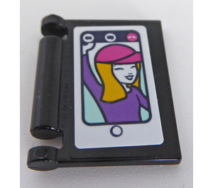 LEGO Black Book Cover with Girl on Smartphone Screen Sticker (24093)