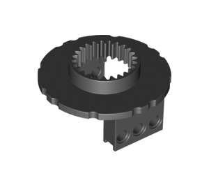 LEGO Black Bottom for Turntable with Technic Bricks Attached (2856)