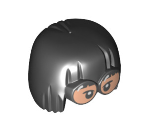 LEGO Black Bowl Cut Hair with Large Glasses (48828)