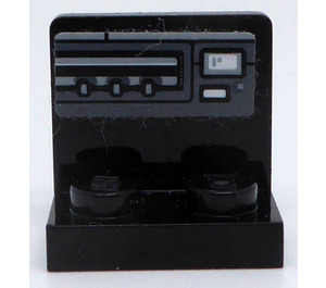 LEGO Black Bracket 1 x 2 - 2 x 2 Up with 4 Buttons and Stripes Sticker (99207)