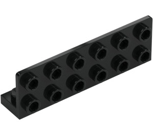 LEGO Schwarz Halterung 1 x 6 mit Platte 2 x 6 Oben (5090)