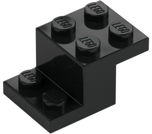 LEGO Negro Soporte 2 x 3 con Placa y Step con sujeción de espiga inferior (73562)