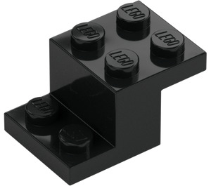 LEGO Black Bracket 2 x 3 with Plate and Step without Bottom Stud Holder (18671)