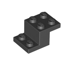LEGO Black Bracket 2 x 3 with Plate and Step without Bottom Stud Holder (18671)