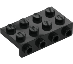 LEGO Musta Uloke 2 x 4 jossa 1 x 4 Downwards Levy (5175)