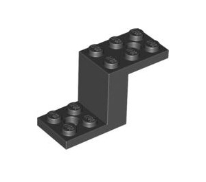 LEGO Musta Uloke 2 x 5 x 2.3 ilman sisäpuolista nupinpidikettä (6087)