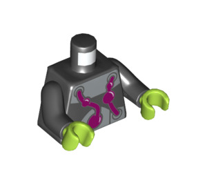 LEGO Svart Brainiac med Korte ben Minifigur Overkropp (973 / 76382)