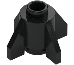 LEGO Black Brick 1 x 1 Round with Fins (4588 / 52394)